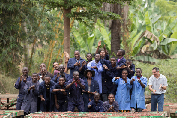 Photo of the whole team at Kokoa Kamili Tanzania